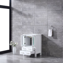 Load image into Gallery viewer, Volez 24&quot; White Single Vanity, Integrated Top, White Integrated Square Sink and no Mirror - LV341824SAES000
