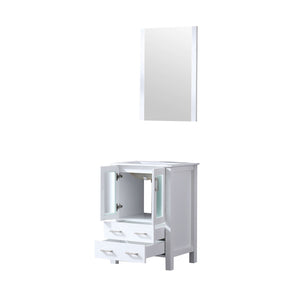 Volez 24" White Single Vanity, Integrated Top, White Integrated Square Sink and 22" Mirror - LV341824SAESM22