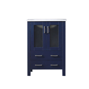 Volez 24" Navy Blue Single Vanity, Integrated Top, White Integrated Square Sink and no Mirror - LV341824SEES000