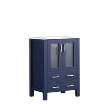 Load image into Gallery viewer, Volez 24&quot; Navy Blue Single Vanity, Integrated Top, White Integrated Square Sink and no Mirror - LV341824SEES000