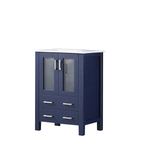Volez 24" Navy Blue Single Vanity, Integrated Top, White Integrated Square Sink and no Mirror - LV341824SEES000
