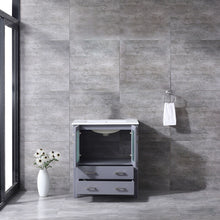 Load image into Gallery viewer, Volez 30&quot; Dark Grey Single Vanity, Integrated Top, White Integrated Square Sink and no Mirror - LV341830SBES000