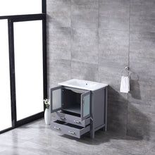 Load image into Gallery viewer, Volez 30&quot; Dark Grey Single Vanity, Integrated Top, White Integrated Square Sink and no Mirror - LV341830SBES000