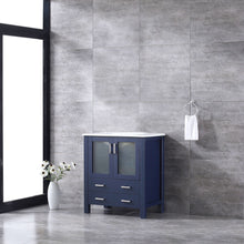 Load image into Gallery viewer, Volez 30&quot; Navy Blue Single Vanity, Integrated Top, White Integrated Square Sink and no Mirror - LV341830SEES000