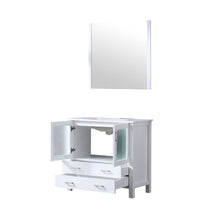 Load image into Gallery viewer, Volez 36&quot; White Single Vanity, Integrated Top, White Integrated Square Sink and 34&quot; Mirror - LV341836SAESM34