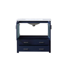 Load image into Gallery viewer, Volez 36&quot; Navy Blue Single Vanity, Integrated Top, White Integrated Square Sink and no Mirror - LV341836SEES000