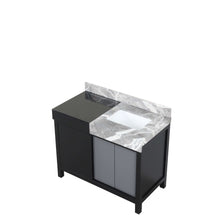 Load image into Gallery viewer, Zilara 42&quot; Black and Grey Single Vanity, Castle Grey Marble Top, and White Square Sink - LZ342242SLIS000