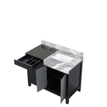 Load image into Gallery viewer, Zilara 42&quot; Black and Grey Single Vanity, Castle Grey Marble Top, and White Square Sink - LZ342242SLIS000