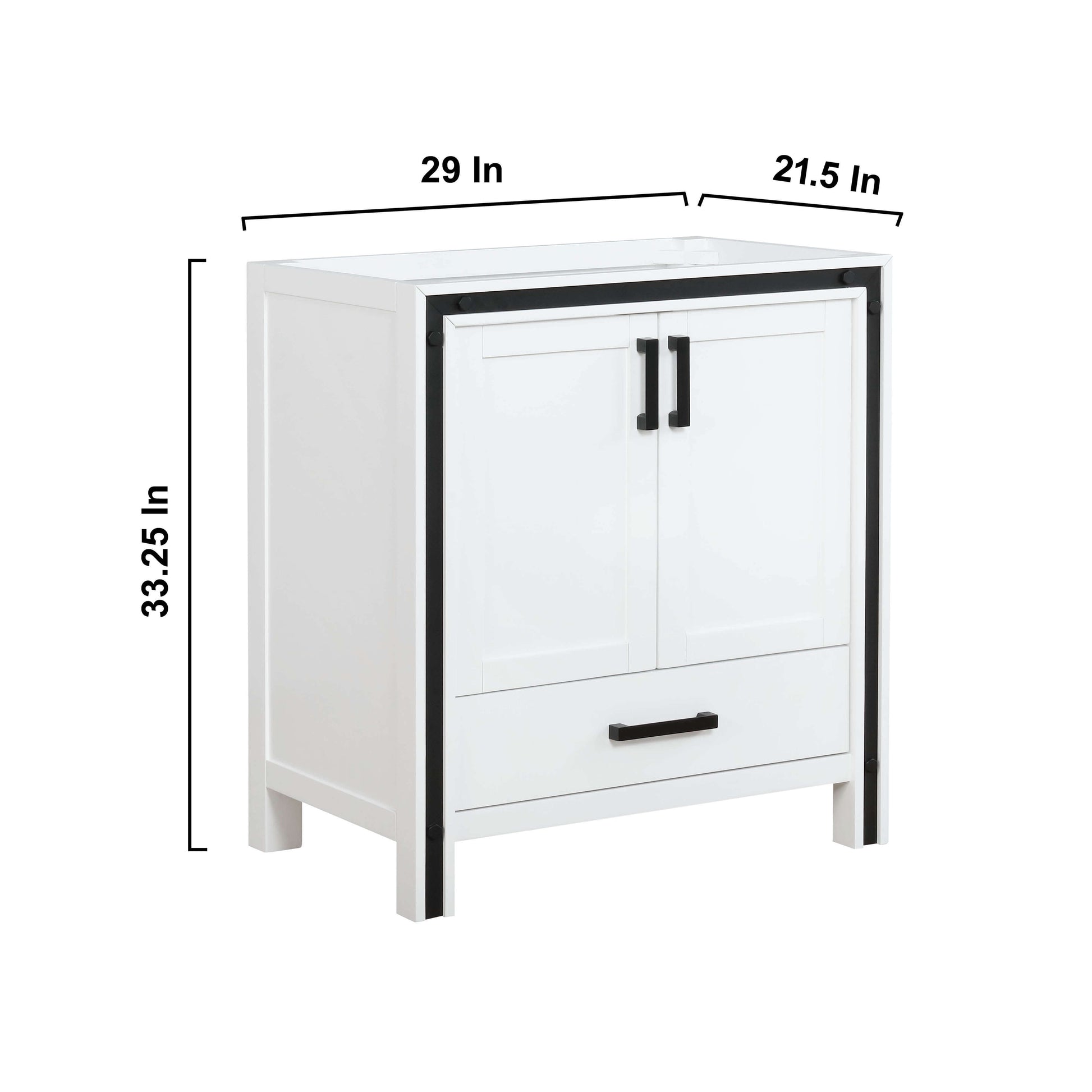 Ziva 30" White Vanity Cabinet Only - LZV352230SA00000