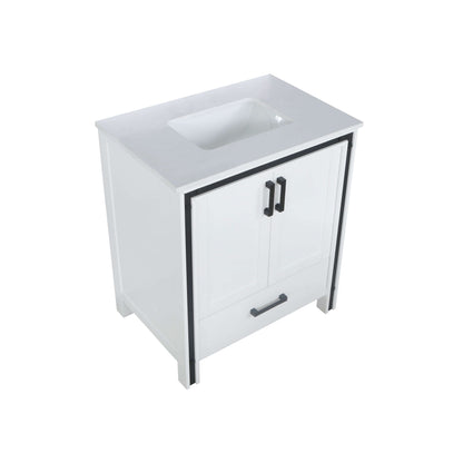 Ziva 30" White Single Vanity, Cultured Marble Top, White Square Sink and no Mirror - LZV352230SAJS000