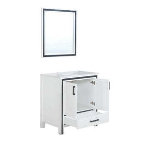 Ziva 30" White Single Vanity, Cultured Marble Top, White Square Sink and 28" Mirror - LZV352230SAJSM28