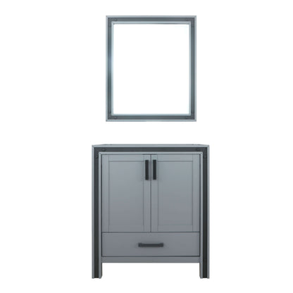 Ziva 30" Dark Grey Single Vanity, no Top and 28" Mirror - LZV352230SB00M28