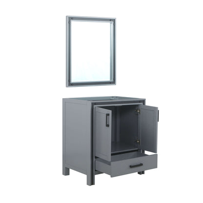 Ziva 30" Dark Grey Single Vanity, no Top and 28" Mirror - LZV352230SB00M28