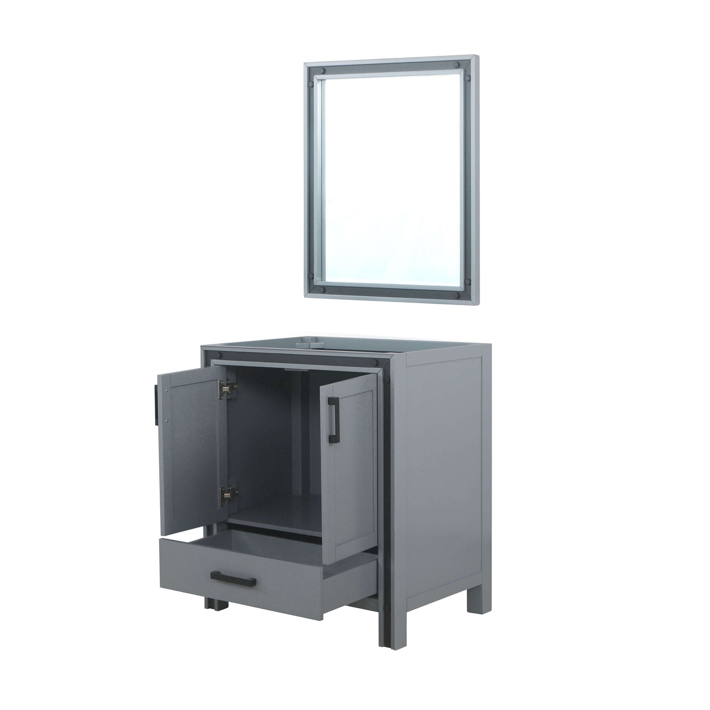 Ziva 30" Dark Grey Single Vanity, no Top and 28" Mirror - LZV352230SB00M28