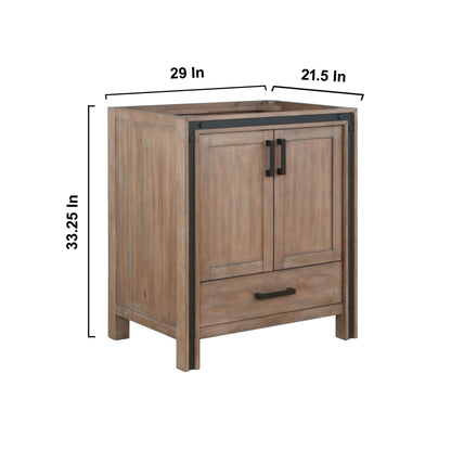 Ziva 30" Rustic Barnwood Single Vanity Cabinet Only - LZV352230SN00000