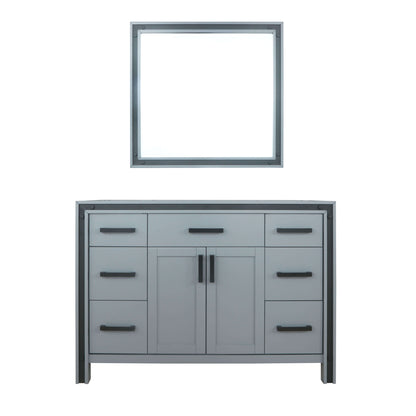 Ziva 48" Dark Grey Single Vanity, no Top and 34" Mirror - LZV352248SB00M34