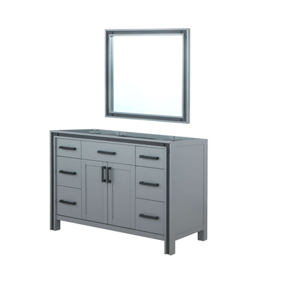 Ziva 48" Dark Grey Single Vanity, no Top and 34" Mirror - LZV352248SB00M34