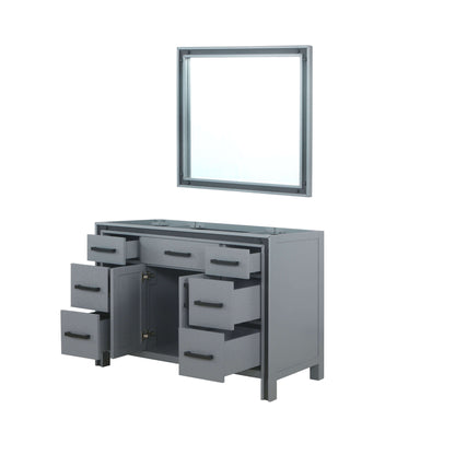 Ziva 48" Dark Grey Single Vanity, no Top and 34" Mirror - LZV352248SB00M34