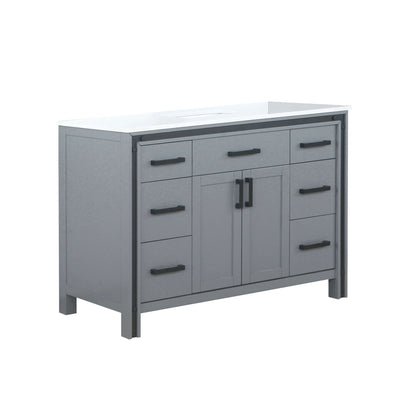 Ziva 48" Dark Grey Single Vanity, Cultured Marble Top, White Square Sink and no Mirror - LZV352248SBJS000