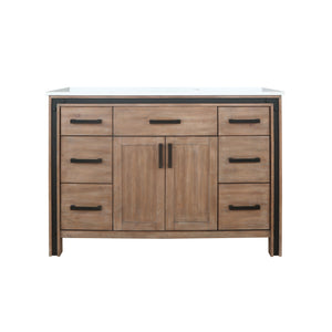Ziva 48" Rustic Barnwood Single Vanity, Cultured Marble Top, White Square Sink and no Mirror - LZV352248SNJS000