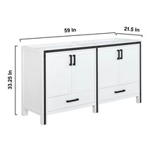 Load image into Gallery viewer, Ziva 60&quot; White Double Vanity Cabinet Only - LZV352260SA00000