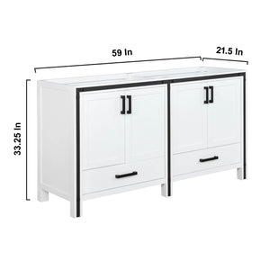Ziva 60" White Double Vanity Cabinet Only - LZV352260SA00000