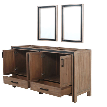 Ziva 60" Rustic Barnwood Double Vanity, no Top and 22" Mirrors - LZV352260SN00M22