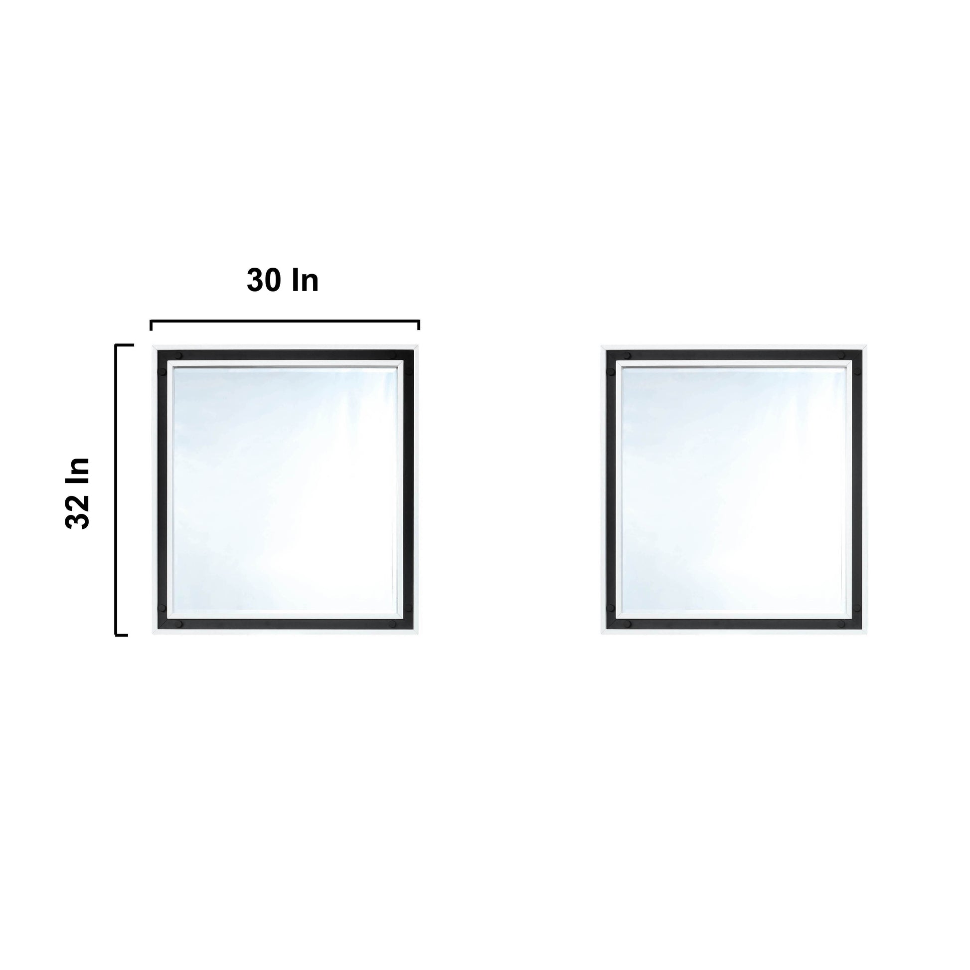 Ziva 72" White Double Vanity, no Top and 30" Mirrors - LZV352272SA00M30