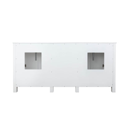 Ziva 72" White Double Vanity, Cultured Marble Top, White Square Sink and 30" Mirrors - LZV352272SAJSM30