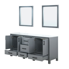 Load image into Gallery viewer, Ziva 72&quot; Dark Grey Double Vanity, Cultured Marble Top, White Square Sink and 30&quot; Mirrors - LZV352272SBJSM30