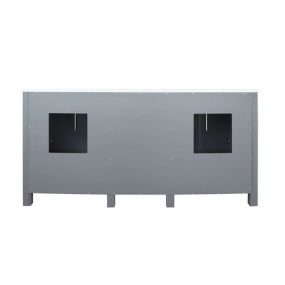 Ziva 72" Dark Grey Double Vanity, Cultured Marble Top, White Square Sink and 30" Mirrors - LZV352272SBJSM30