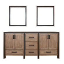 Load image into Gallery viewer, Ziva 72&quot; Rustic Barnwood Double Vanity, no Top and 30&quot; Mirrors - LZV352272SN00M30