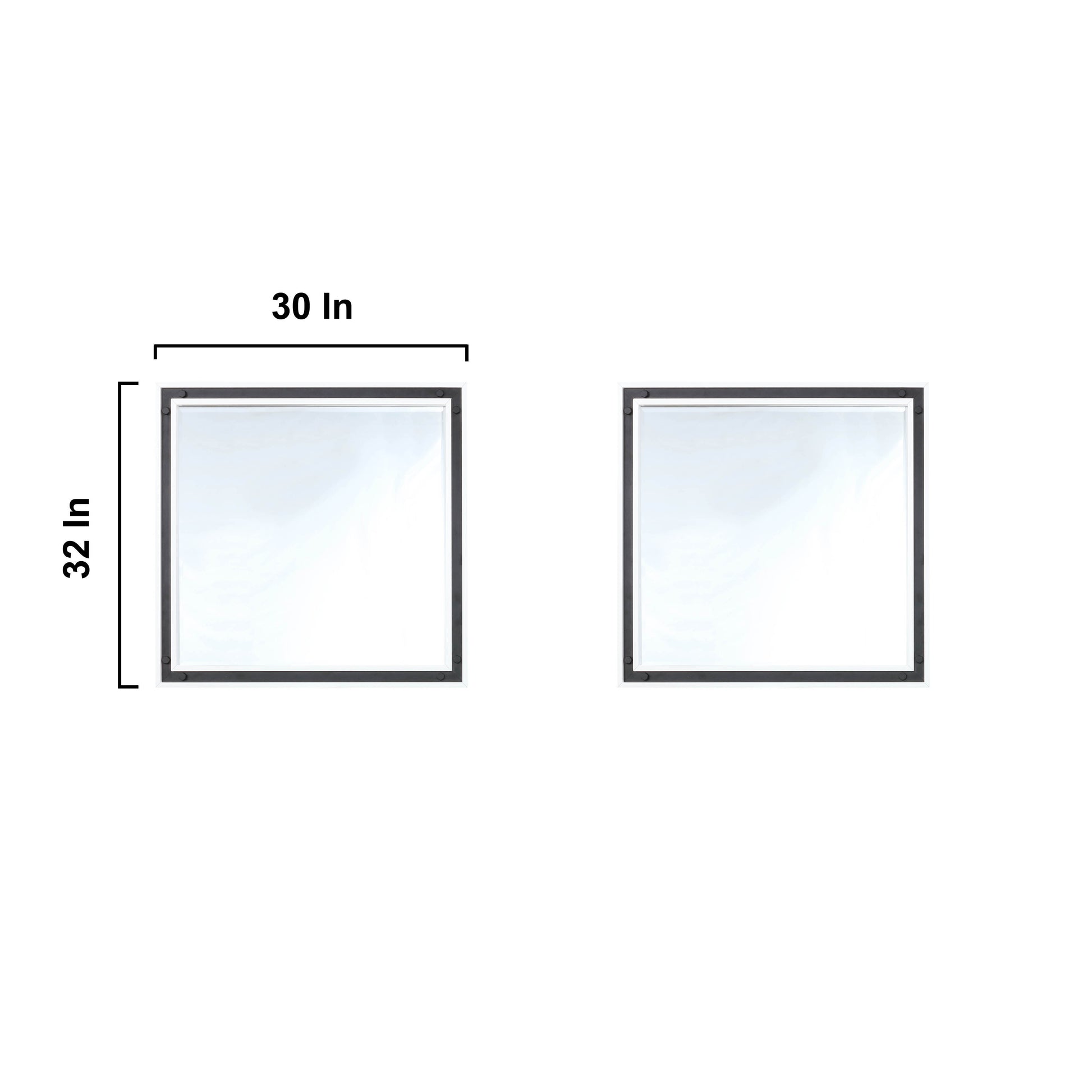 Ziva 80" White Double Vanity, no Top and 30" Mirrors - LZV352280SA00M30