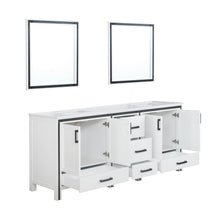 Load image into Gallery viewer, Ziva 80&quot; White Double Vanity, Cultured Marble Top, White Square Sink and 30&quot; Mirrors - LZV352280SAJSM30
