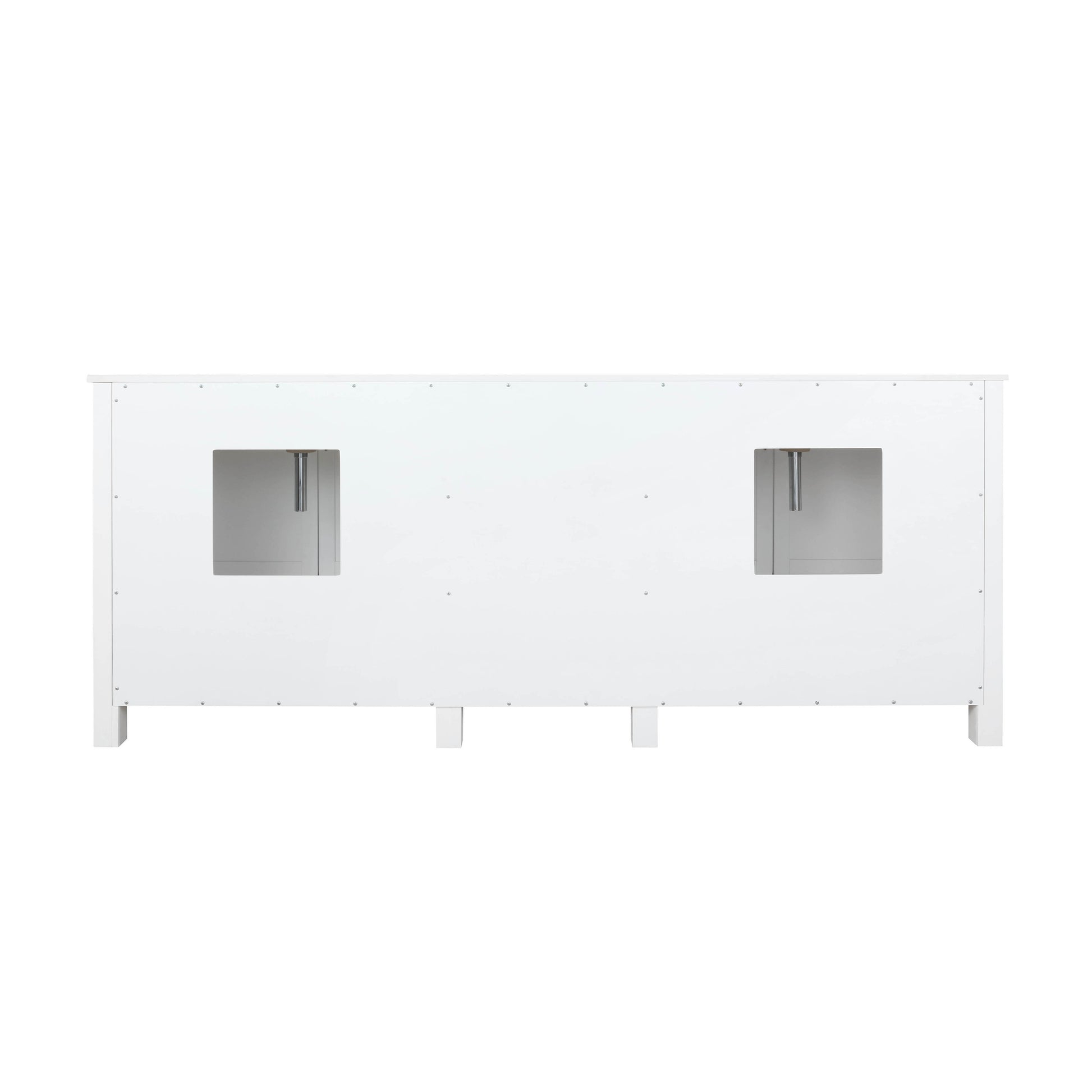 Ziva 80" White Double Vanity, Cultured Marble Top, White Square Sink and 30" Mirrors - LZV352280SAJSM30