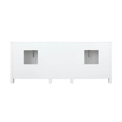 Ziva 80" White Double Vanity, Cultured Marble Top, White Square Sink and 30" Mirrors - LZV352280SAJSM30