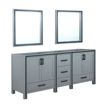 Load image into Gallery viewer, Ziva 80&quot; Dark Grey Double Vanity, no Top and 30&quot; Mirrors - LZV352280SB00M30