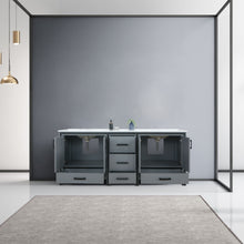 Load image into Gallery viewer, Ziva 80&quot; Dark Grey Double Vanity, Cultured Marble Top, White Square Sink and no Mirror - LZV352280SBJS000