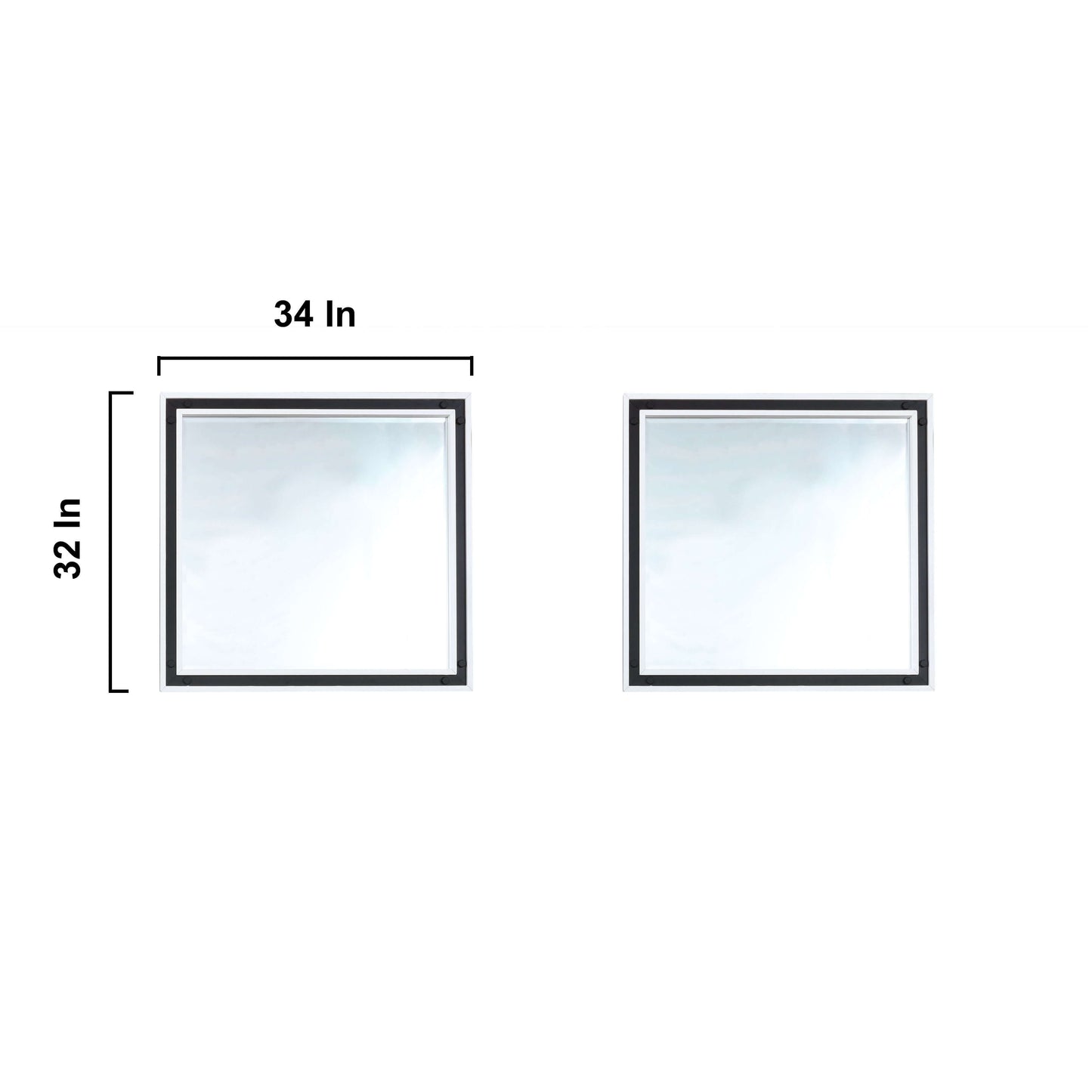 Ziva 84" White Double Vanity, no Top and 34" Mirrors - LZV352284SA00M34