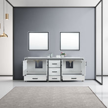 Load image into Gallery viewer, Ziva 84&quot; White Double Vanity, Cultured Marble Top, White Square Sink and 34&quot; Mirrors - LZV352284SAJSM34