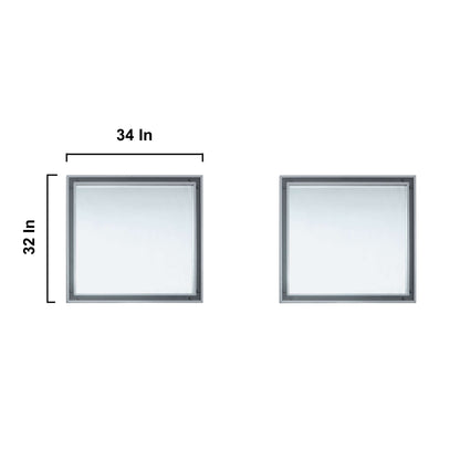 Ziva 84" Dark Grey Double Vanity, no Top and 34" Mirrors - LZV352284SB00M34