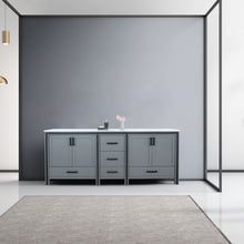 Load image into Gallery viewer, Ziva 84&quot; Dark Grey Double Vanity, Cultured Marble Top, White Square Sink and no Mirror - LZV352284SBJS000