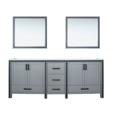 Load image into Gallery viewer, Ziva 84&quot; Dark Grey Double Vanity, Cultured Marble Top, White Square Sink and 34&quot; Mirrors - LZV352284SBJSM34