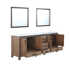 Load image into Gallery viewer, Ziva 84&quot; Rustic Barnwood Double Vanity, Cultured Marble Top, White Square Sink and 34&quot; Mirrors - LZV352284SNJSM34