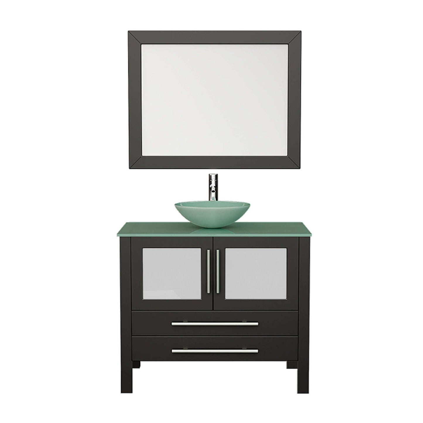 36" Solid Wood Vanity Set with Polished Chrome Plumbing - 8111-B