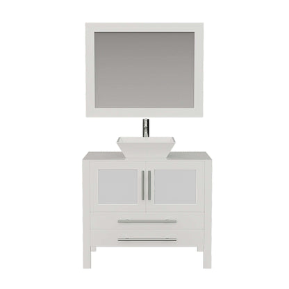 36" Solid Wood Vanity Set with Chrome Plumbing - 8111W