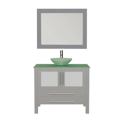 36" Grey Vanity Set with Polished Chrome Plumbing - 8111B-G