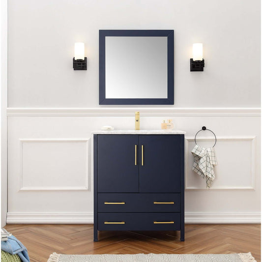 30" Solid Wood Sink Vanity With Mirror-No Faucet - WA7930-B