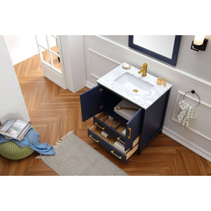 30" Solid Wood Sink Vanity With Mirror-No Faucet - WA7930-B