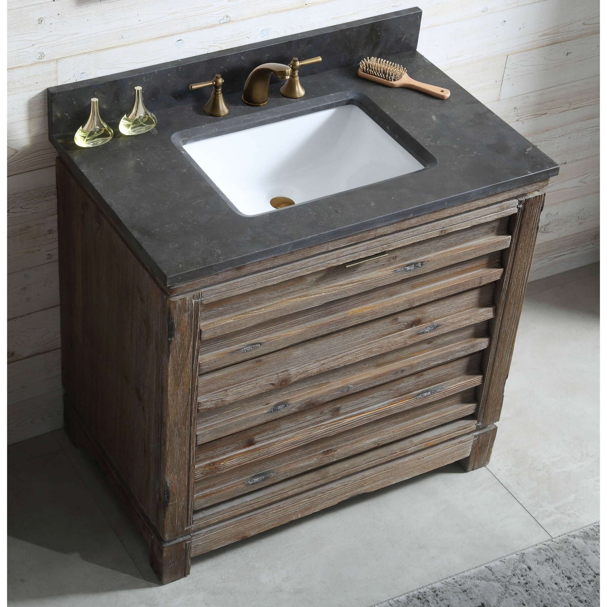36" Wood Sink Vanity Match With Marble Top -No Faucet - WH8436